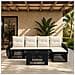 Set Divano da Giardino 6 pz Nero e Bianco Crema polyrattan - Foto miniatura 3