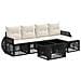 Set Divano da Giardino 6 pz Nero e Bianco Crema polyrattan - Foto miniatura 1