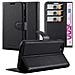 Custodia Compatibile Con Huawei Y5 2018 In Nero Carbone - Coperchio Protettiva Con Chiusura Magnetica, Funzione Stand E Tasca Per Le Carte - Foto miniatura 1