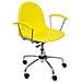 Modello 320 - Sedia Da Ufficio Ergonomica Con Braccioli Fissi, Regolabile In Altezza E Girevole A 360º - Seduta E Schienale In Plastica Giallo - Foto miniatura 1