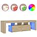 Mobile Porta TV con Luci LED Rovere Sonoma 140x36,5x40 cm - Foto miniatura 2