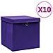 Contenitori con Coperchi 10 pz 28x28x28 cm Viola - Foto miniatura 1