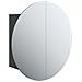 Armadio Da Bagno Con Specchio Rotondo E Led Nero 47x47x17,5 Cm - Foto miniatura 2