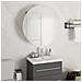 Armadio Da Bagno Con Specchio Rotondo E Led Nero 47x47x17,5 Cm - Foto miniatura 1