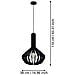 Lampadario Industrial Velasco 1 Luce Acciaio Nero Diffusore Nero - Foto miniatura 2