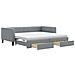 Divano Letto Estraibile Cassetti Grigio Chiaro 100x200 Tessuto - Foto miniatura 1