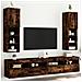Mobili Porta Tv Con Luci Led 2 Pz Rovere Fumo 30,5x30x102 Cm - Foto miniatura 3