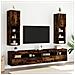 Mobili Porta Tv Con Luci Led 2 Pz Rovere Fumo 30,5x30x102 Cm - Foto miniatura 1