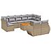 Set Divano Da Giardino 10 Pz Con Cuscini Beige In Polyrattan - Foto miniatura 2