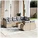 Set Divano Da Giardino 10 Pz Con Cuscini Beige In Polyrattan - Foto miniatura 1
