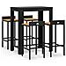 Set Bar Giardino 5 pz Nero Polyrattan e Legno Massello Acacia - Foto miniatura 1