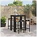 Set Bar Giardino 5 pz Nero Polyrattan e Legno Massello Acacia - Foto miniatura 4