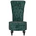 Sedia Schienale Alto Design Con Bottoni In Velluto Verde Scuro - Foto miniatura 3