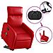 Poltrona Alzapersona Reclinabile Massaggio Rosso in Similpelle - Foto miniatura 5
