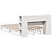 Letto Libreria senza Materasso Bianco 140x200 cm Legno Massello - Foto miniatura 8