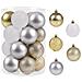 Palle Di Natale Con Ganci Infrangibili Oro Argento Bianco 6 Cm 20 Pz - Foto miniatura 1