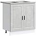 Mobiletto per lavabo Porto 2 pcs Grigio 80 x 46 x 84.5 cm - Foto miniatura 1