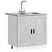 Mobiletto per lavabo Porto 2 pcs Grigio 80 x 46 x 84.5 cm - Foto miniatura 3