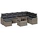 Set Divano da Giardino con cuscino 9 pcs Grigio Poly Rattan - Foto miniatura 1