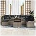 Set Divano da Giardino con cuscino 9 pcs Grigio Poly Rattan - Foto miniatura 3