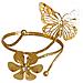 Set Di 2 Fermatenda In Metallo A Forma Di Farfalla E Fiore - Elegante Decorazione Per Finestre Gold - Foto miniatura 1