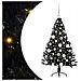 Albero di Natale artificiale con luci integrate Nero 120 cm PVC - Foto miniatura 1
