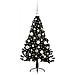 Albero di Natale artificiale con luci integrate Nero 120 cm PVC - Foto miniatura 3