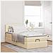 Struttura Letto Pouf con Materasso Crema 90x190 cm in Tessuto - Foto miniatura 3