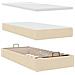 Struttura Letto Pouf con Materasso Crema 90x190 cm in Tessuto - Foto miniatura 8