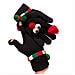 Guanti Caldi Natalizi In Maglia Con Peluche - Guanti Invernali Divertenti Da Donna Con Occhi Grandi Antivento Black - Foto miniatura 1