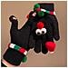 Guanti Caldi Natalizi In Maglia Con Peluche - Guanti Invernali Divertenti Da Donna Con Occhi Grandi Antivento Black - Foto miniatura 2