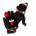 Guanti Caldi Natalizi In Maglia Con Peluche - Guanti Invernali Divertenti Da Donna Con Occhi Grandi Antivento Black - Foto miniatura 3