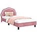 Struttura letto bambini con testata Rosa 80 x 200 cm Velluto - Foto miniatura 1