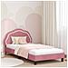 Struttura letto bambini con testata Rosa 80 x 200 cm Velluto - Foto miniatura 2
