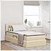Letto con contenitore e LED con led Crema 90 x 190 cm Tessuto - Foto miniatura 2