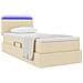 Letto con contenitore e LED con led Crema 90 x 190 cm Tessuto - Foto miniatura 3