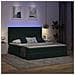 Letto con luci a strisce a LED Verde Scuro 180 x 200 cm Velluto - Foto miniatura 6