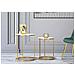 Coppia Tavolinetti Simply Marble In Ferro E Marmo Artificiale Gold E Bianco - Ø 52 E 42 Cm - Foto miniatura 5
