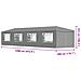 Tenda Party 1200 x 300 x 255 cm Grigio Chiaro PE e Acciaio - Foto miniatura 9
