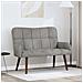 Sofa a Due Posti Grigio chiaro 115 x 61 x 87 cm Velluto - Foto miniatura 2