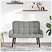 Sofa a Due Posti Grigio chiaro 115 x 61 x 87 cm Velluto - Foto miniatura 3