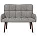 Sofa a Due Posti Grigio chiaro 115 x 61 x 87 cm Velluto - Foto miniatura 4