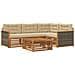 Set di divani da esterno con cuscino 5 pcs Naturale e Beige - Foto miniatura 1