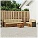 Set di divani da esterno con cuscino 7 pcs Naturale e Beige - Foto miniatura 2