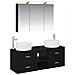 Set di mobili per il bagno 4 pcs Rovere Nero - Foto miniatura 1