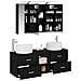 Set di mobili per il bagno 4 pcs Rovere Nero - Foto miniatura 3