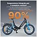L20 3.0 Boost Bicicletta elettrica pieghevole 250W, coppia 75Nm, autonomia fino a 135 km, batteria 48V 13,5Ah, ammortizzazione completa, freni idraulici, velocità massima 25 km /h, Oro - Foto miniatura 3