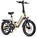 L20 3.0 Boost Bicicletta elettrica pieghevole 250W, coppia 75Nm, autonomia fino a 135 km, batteria 48V 13,5Ah, ammortizzazione completa, freni idraulici, velocità massima 25 km /h, Oro - Foto miniatura 1