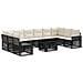 Set Divano da Giardino 11 pz Nero e Bianco Crema polyrattan - Foto miniatura 1