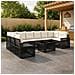 Set Divano da Giardino 11 pz Nero e Bianco Crema polyrattan - Foto miniatura 6
